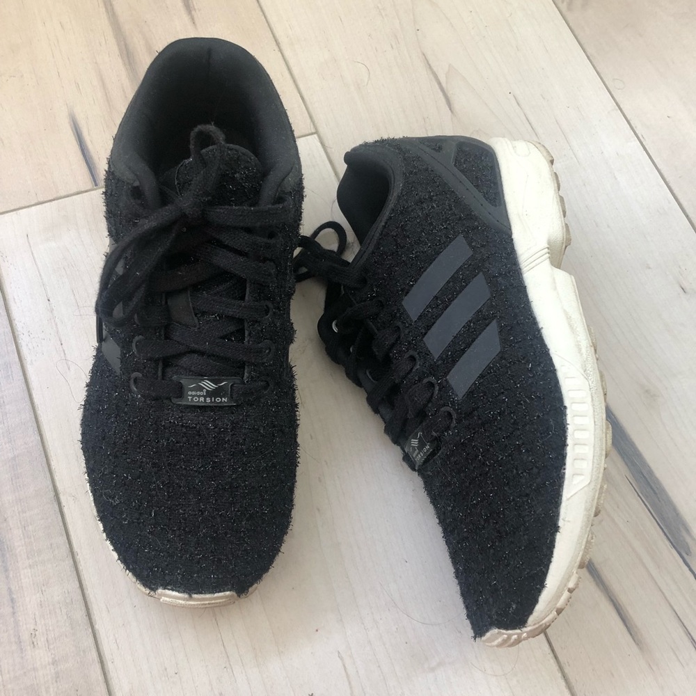 Adidas Tweed Black ZX Flux Sneakers